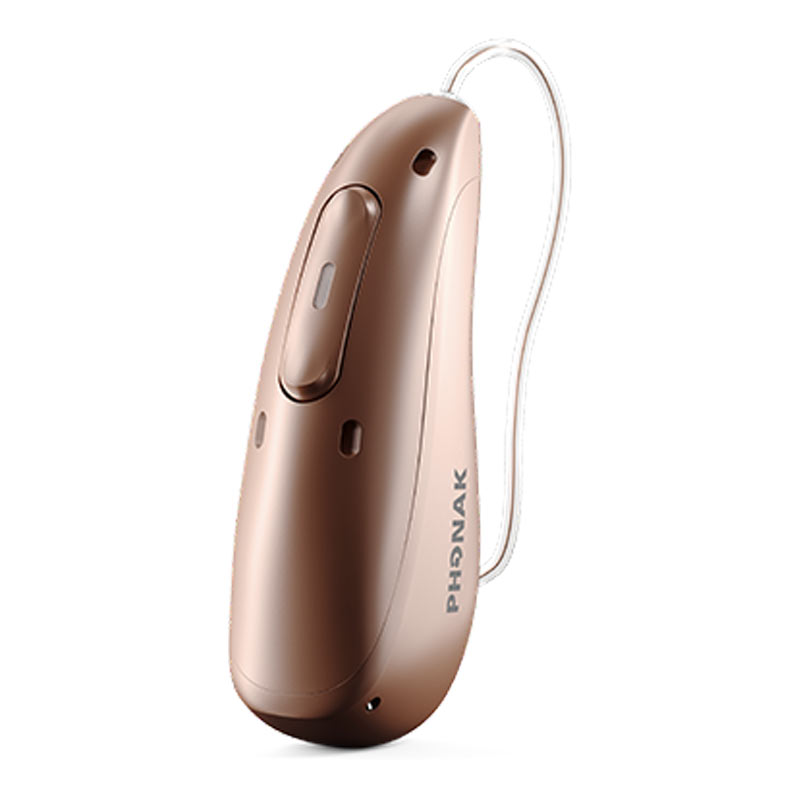 Hörapparaten Phonak Audéo Sphere™ Infinio 90 i rosefärg.